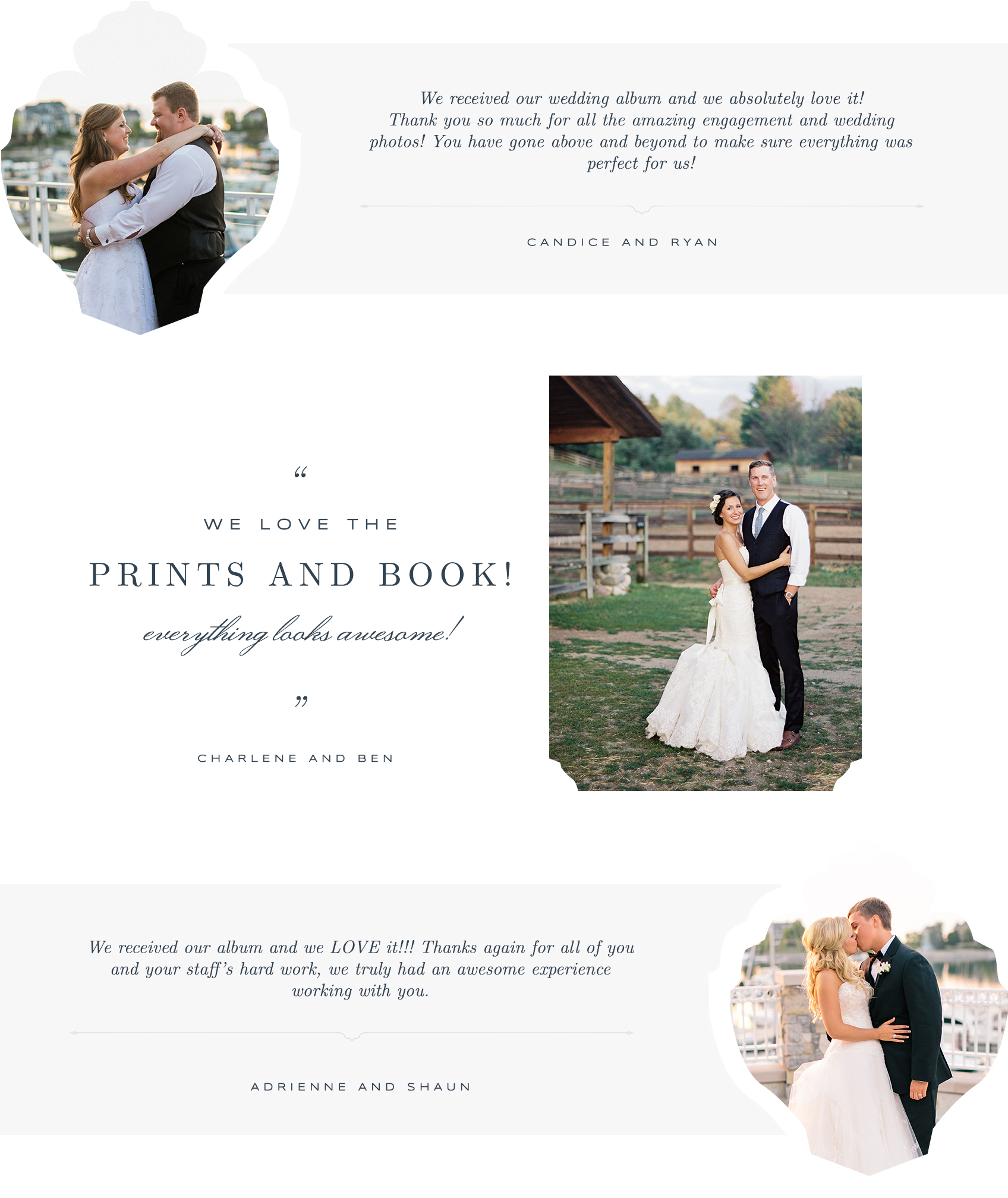 Client Reviews | Albums and Prints | The Weber Photographers