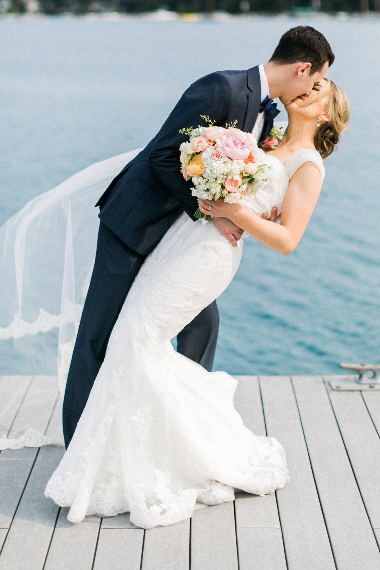 Bride & Groom kiss | Harbor Springs Michigan | The Weber Photographers
