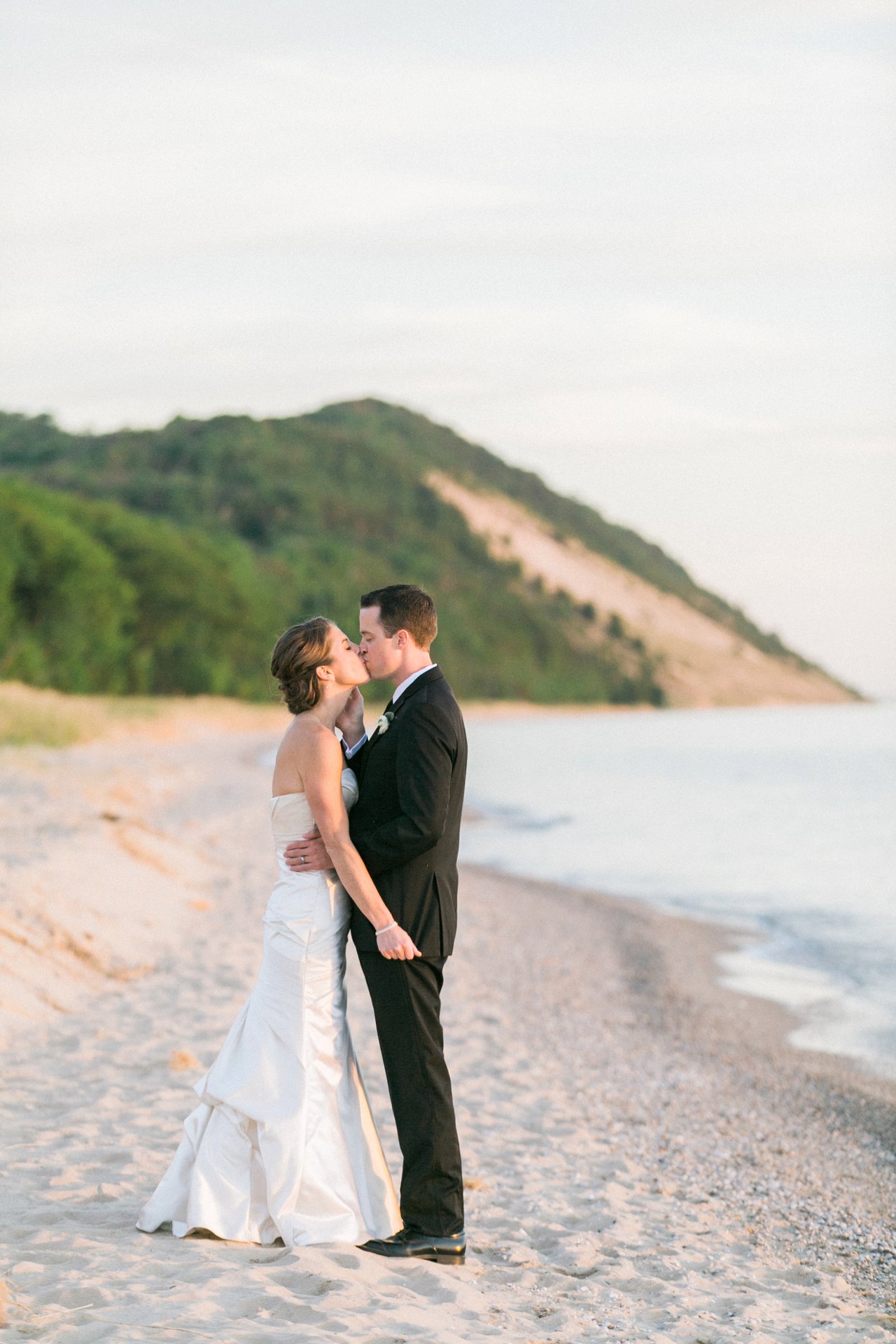 Bride & Groom Portrait at Sunset | Arcadia, Michigan | The Weber Photographers