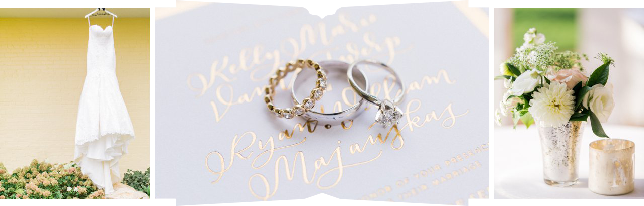 Paper & Honey Invitations | Matthew Christopher bridal gown | AR Pontius Flower Shop | The Weber Photographers | Cory Weber