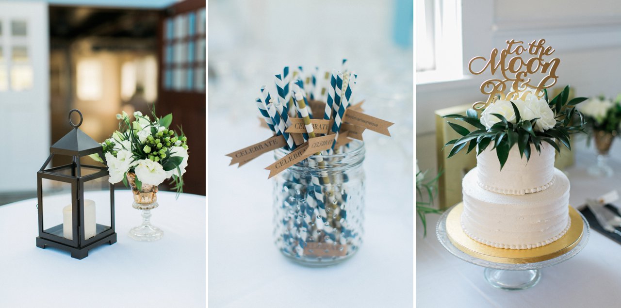 Nautical reception details at The Elberta Life Saving Station building in Elberta, Michigan