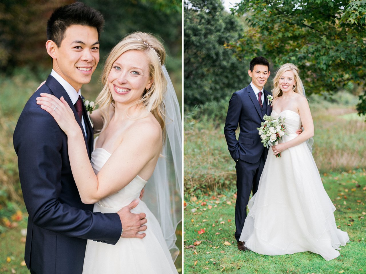 Bride and groom portraits in Northern Michigan