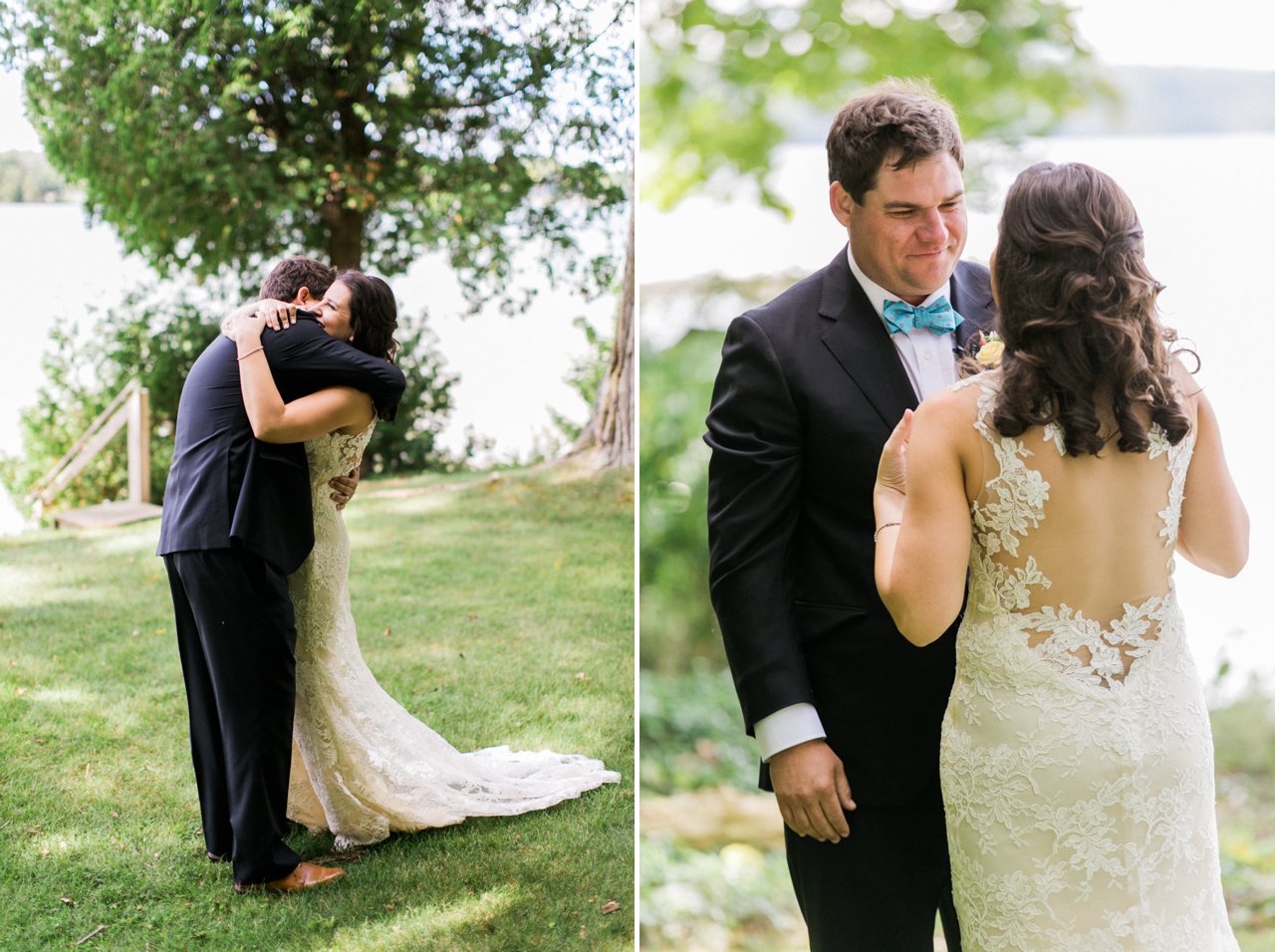 First Look | Traverse City Michigan Wedding Photographer | The Weber Photographers | Cory Weber