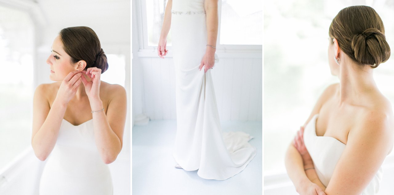 Beautiful bride putting on her final touches before the big day.