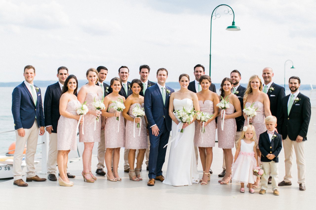 Large bridal party portraits in Northern Michigan