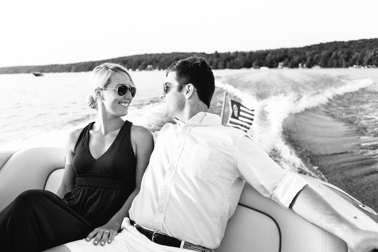 Walloon Lake Engagement Session | Boat ride | The Weber Photographers | Associate Photographer Megan Newman