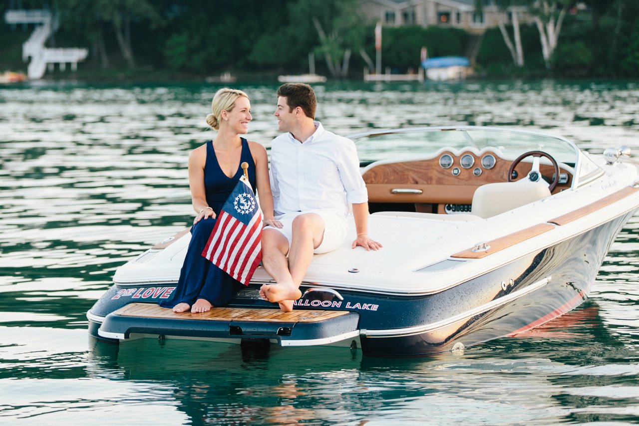 Walloon Lake Engagement Session | Boat ride | The Weber Photographers | Associate Photographer Megan Newman