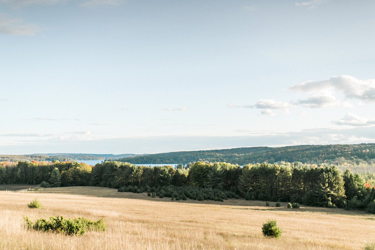 View overlooking Walloon Lake | Petoskey Michigan Engagement Photography | The Weber Photographers