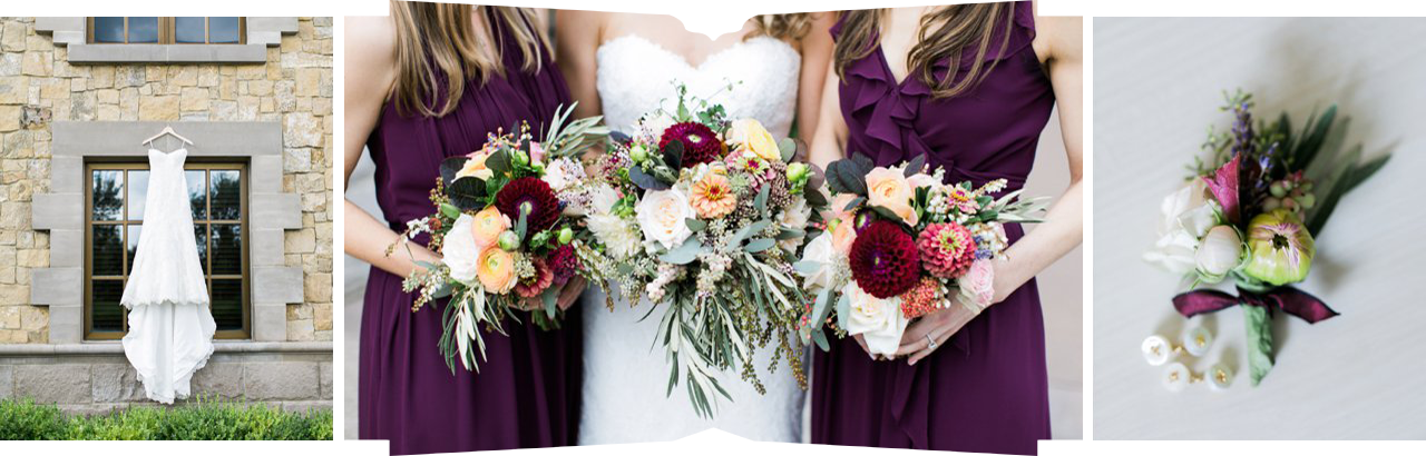 This is a collage of bridal details from a wedding in Traverse City, Michigan. 