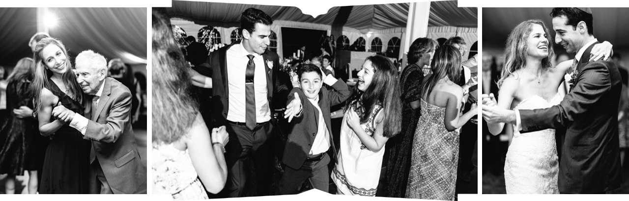 This is a collage of dancing photos at a wedding reception in Traverse City, Michigan.