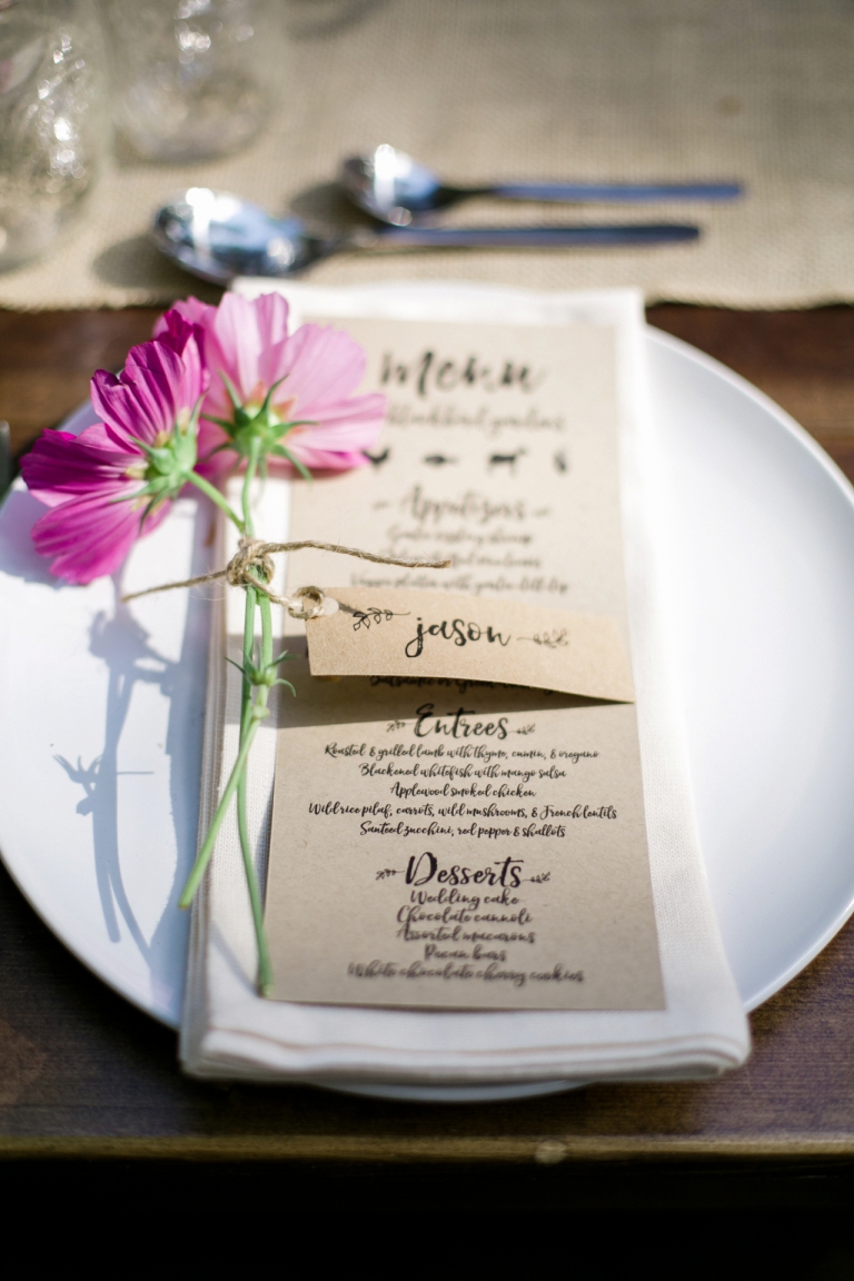 This is a photo of wedding reception details in Northern Michigan.