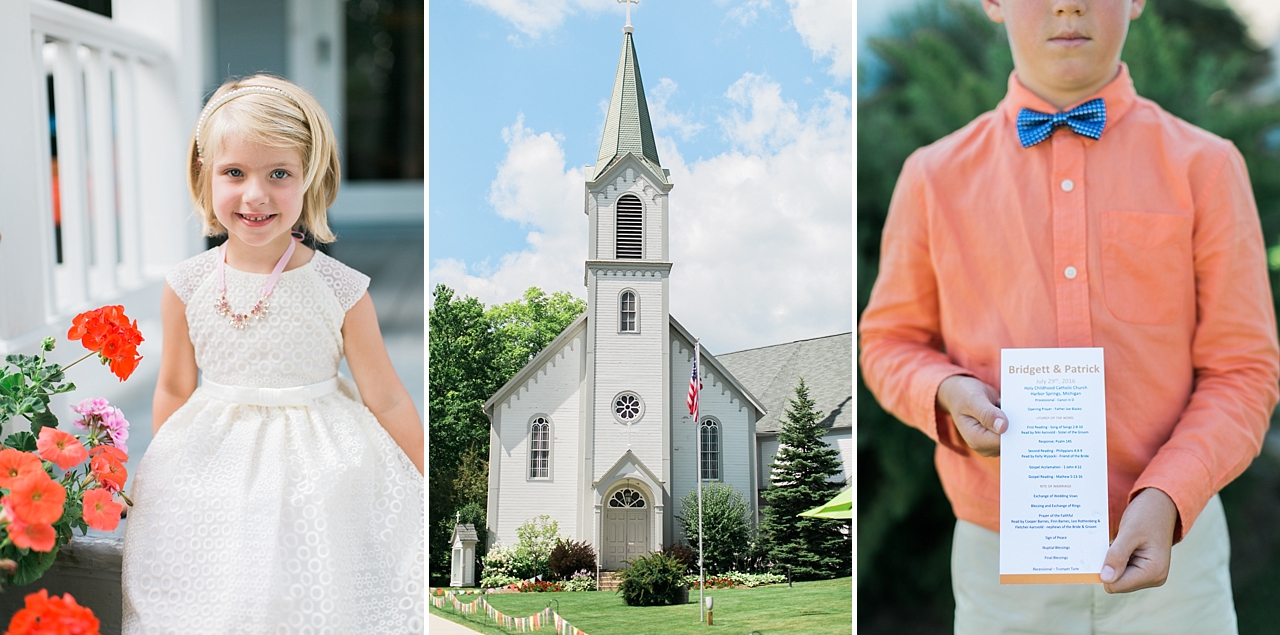 Wedding ceremony at a church in Harbor Springs, Michigan