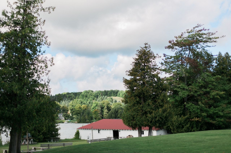 This is a photo of a boathouse on Lake Leelanau at Fountain Point Resort