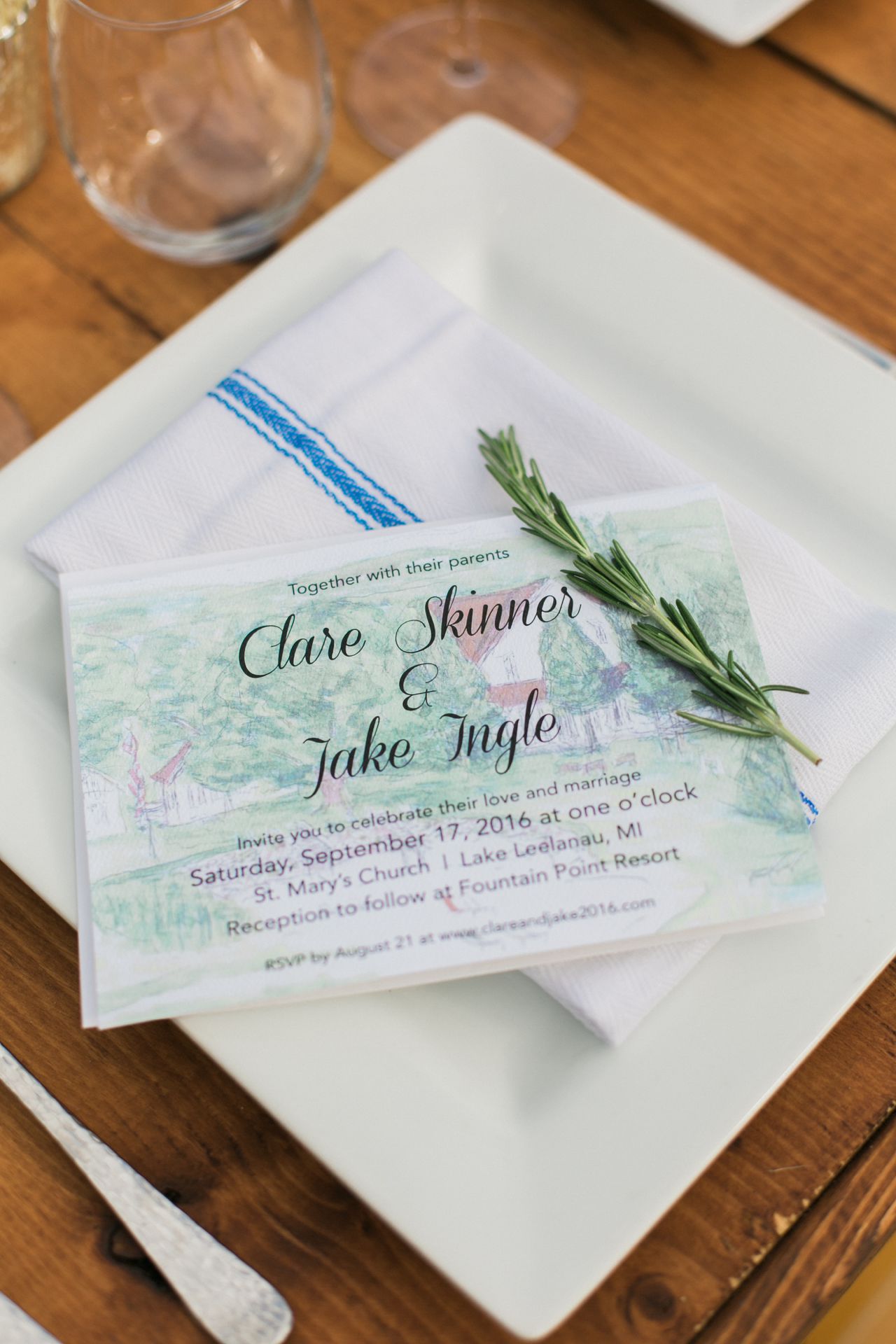 This is stationery with the bride and grooms name on it 