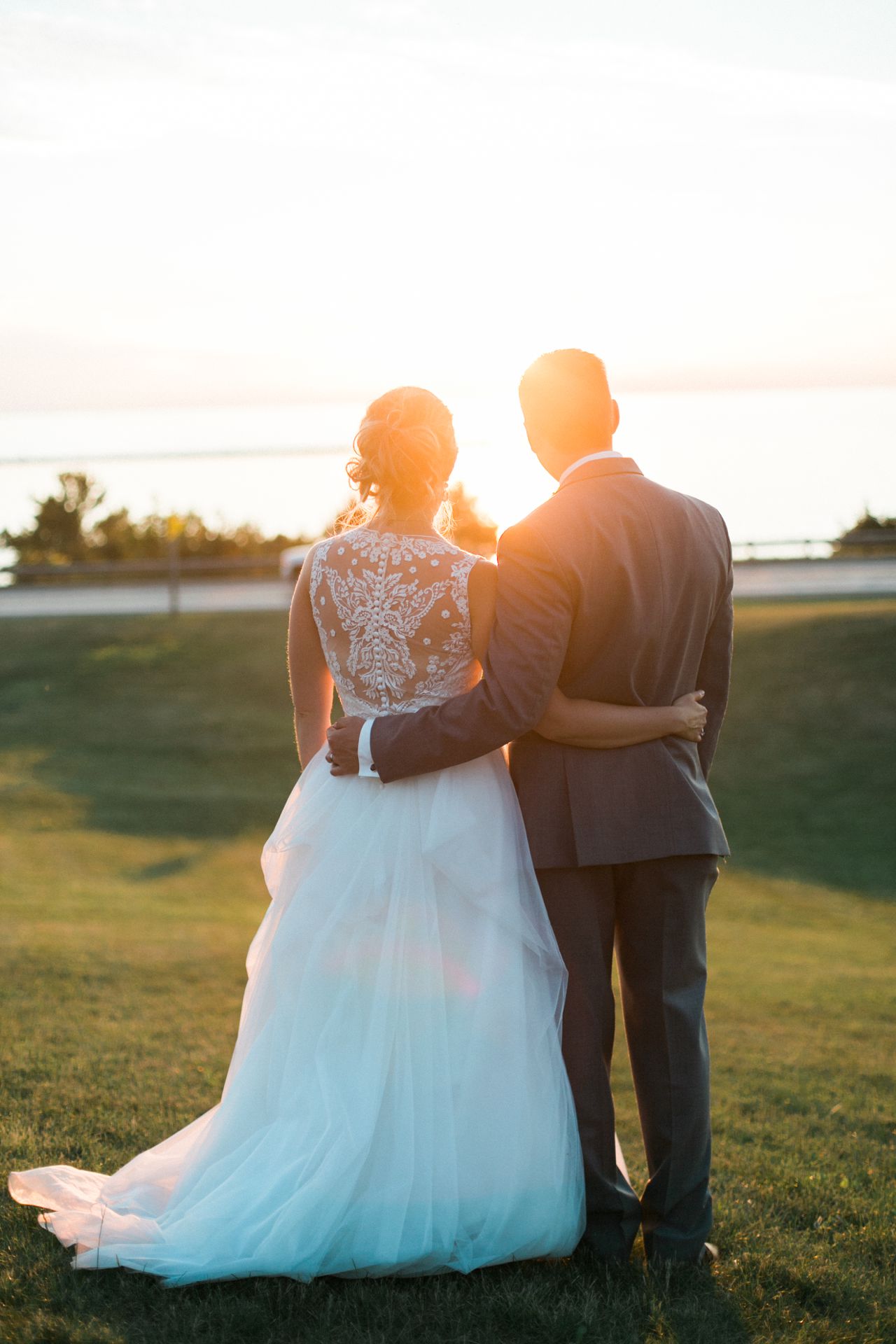 Sunset bride & groom portraits | Perry Hotel | The Weber Photographers