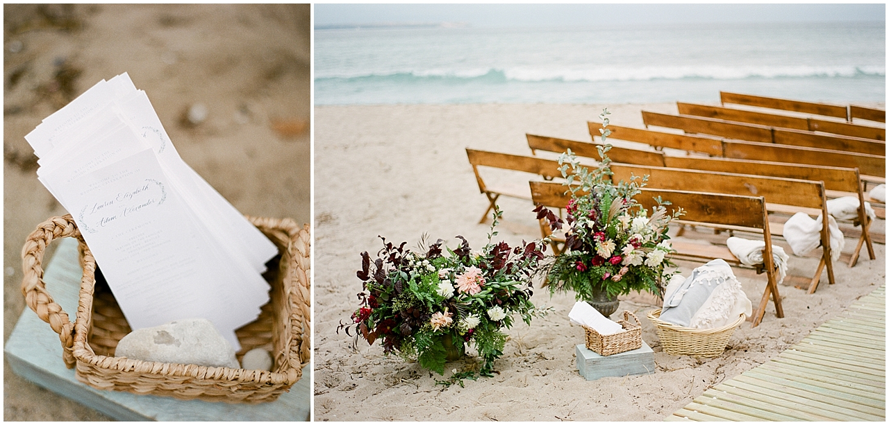 Seating at a wedding at The Leelanau School in Glen Arbor, Michigan along Lake Michigan