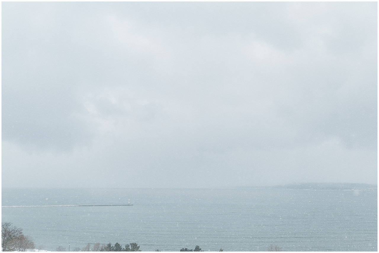 The break wall in Petoskey, Michigan