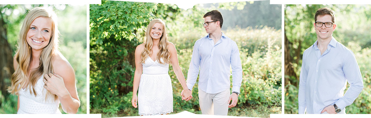 This is an engaged couple at The Village at Grand Traverse Commons in Traverse City, Michigan