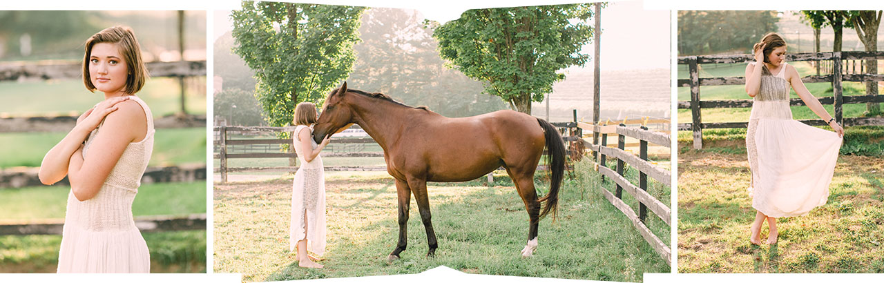 High school senior with her horse in Lake Leelanau, Michigan