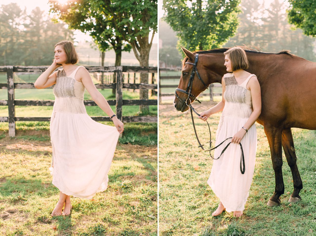 High school senior posing with her horse in Lake Leelanau