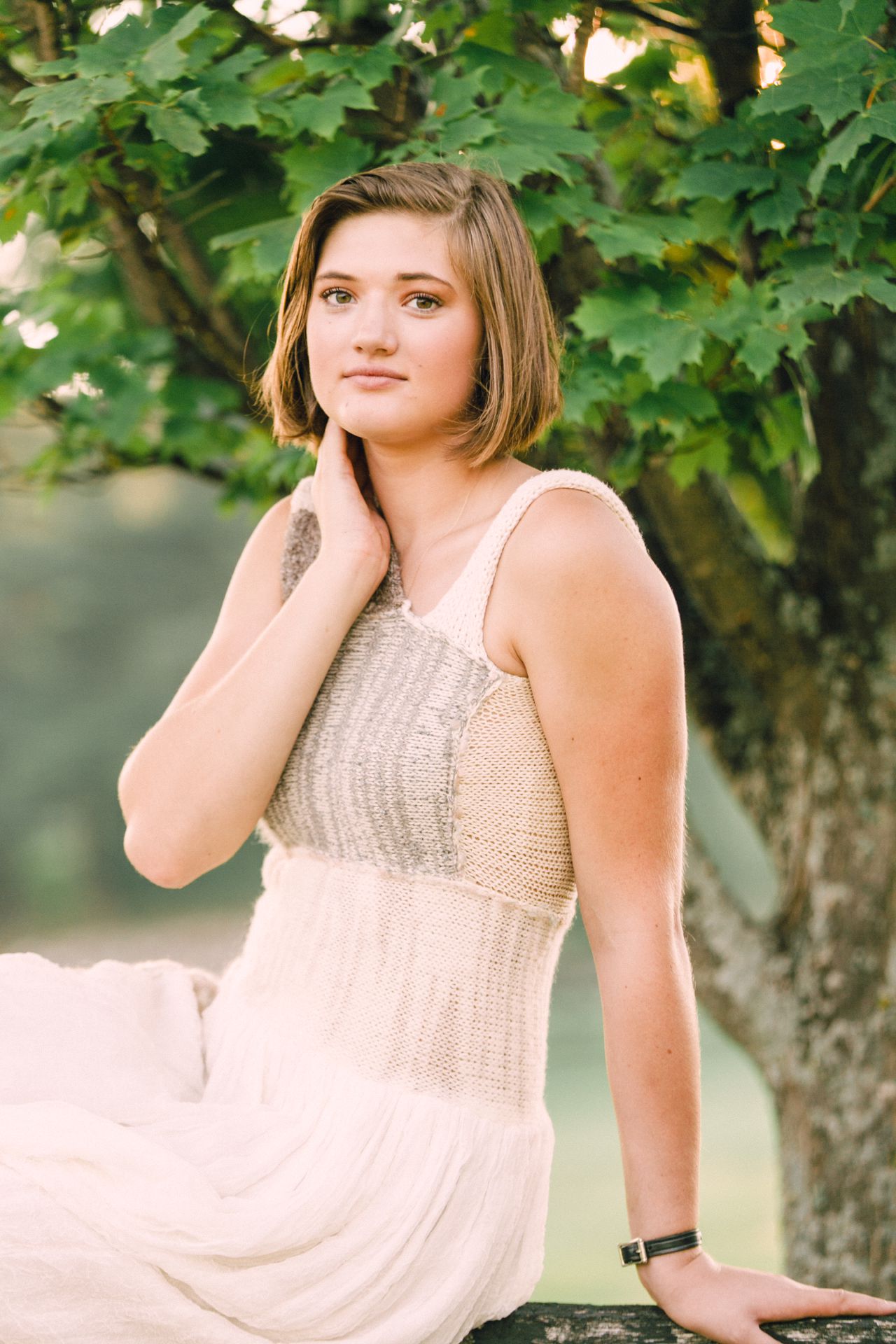 Senior portraits in the golden sun in Lake Leelanau
