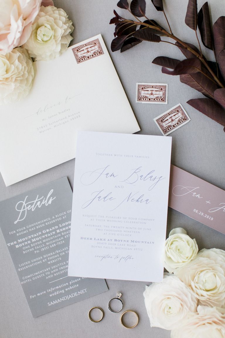 Northern Michigan Wedding Invitation Details | The Weber Photographers
