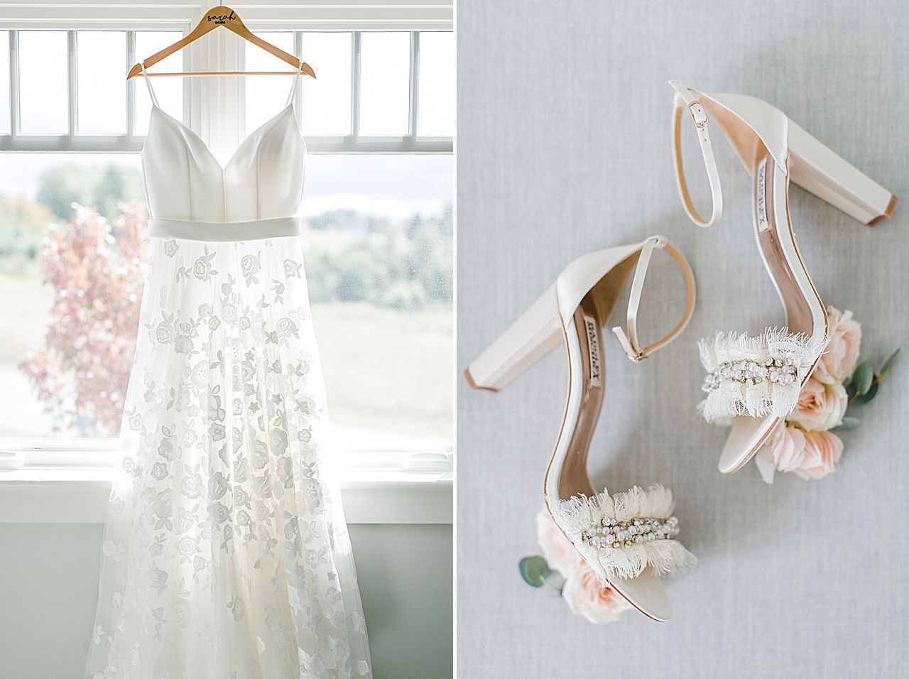 Wedding dress and shoes before the big event