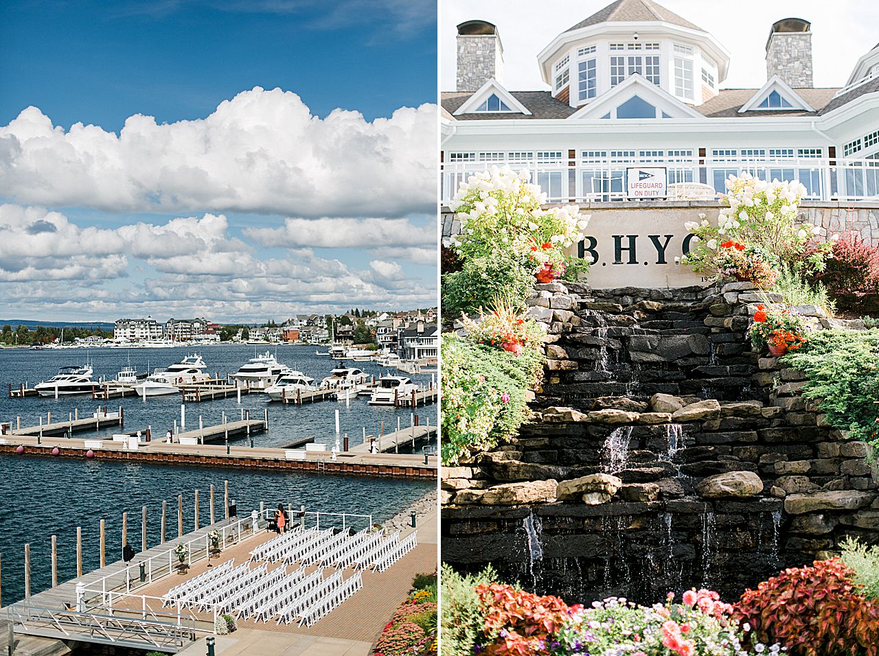Ceremony setup at the Bay Harbor Yacht Club
