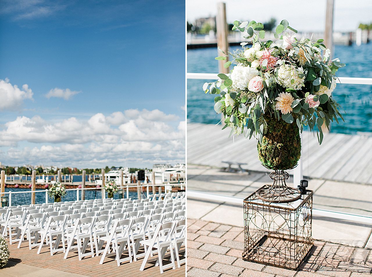 Ceremony details in Bay Harbor in Michigan