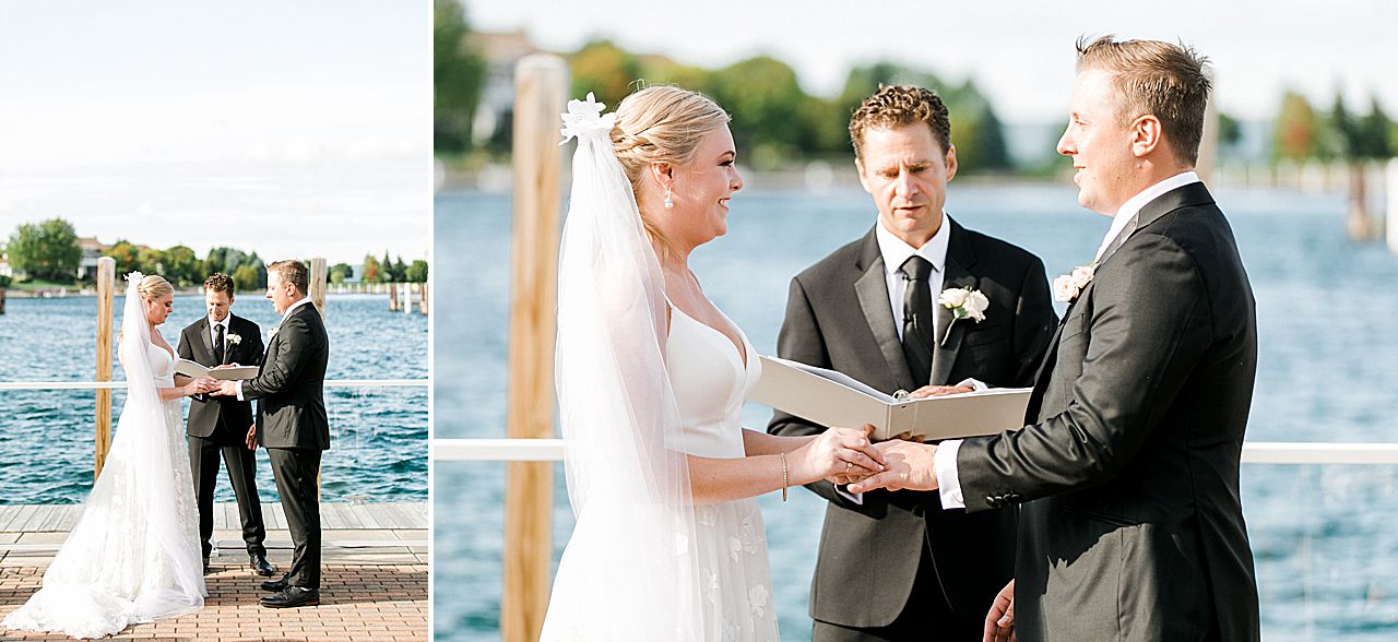 Couple exchanging vows in a beautiful location