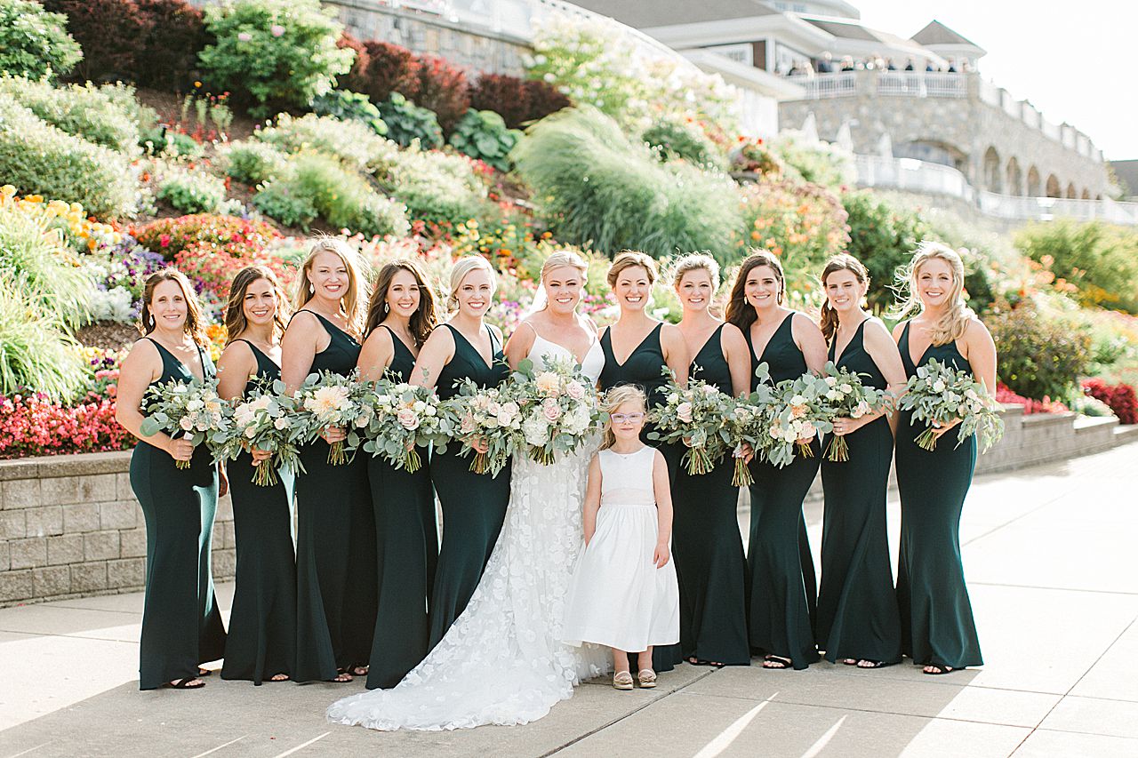 Bridal portraits outside of the Bay Harbor Yacht Club