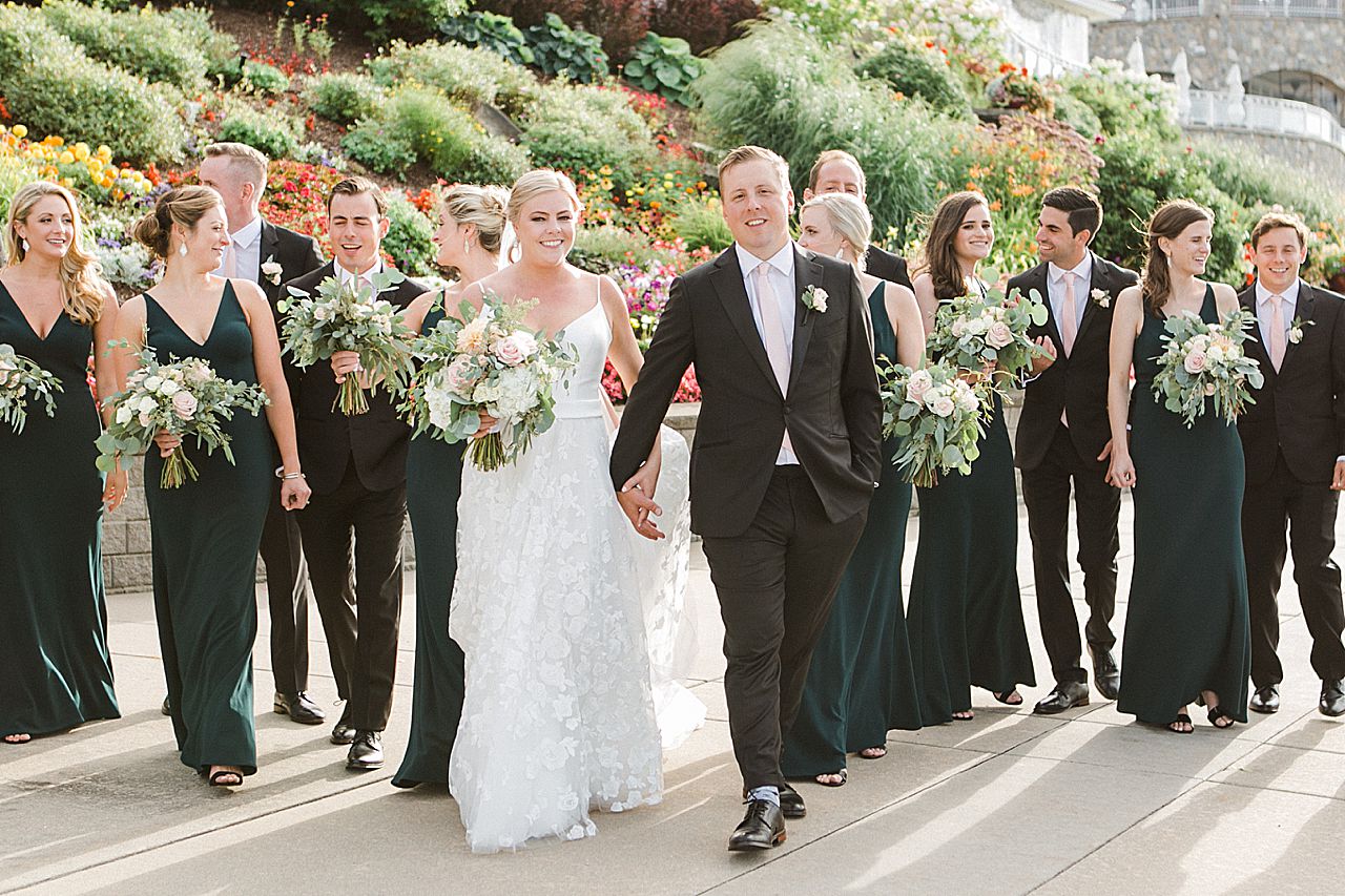 Large wedding party portrait in Petoskey, Michigan