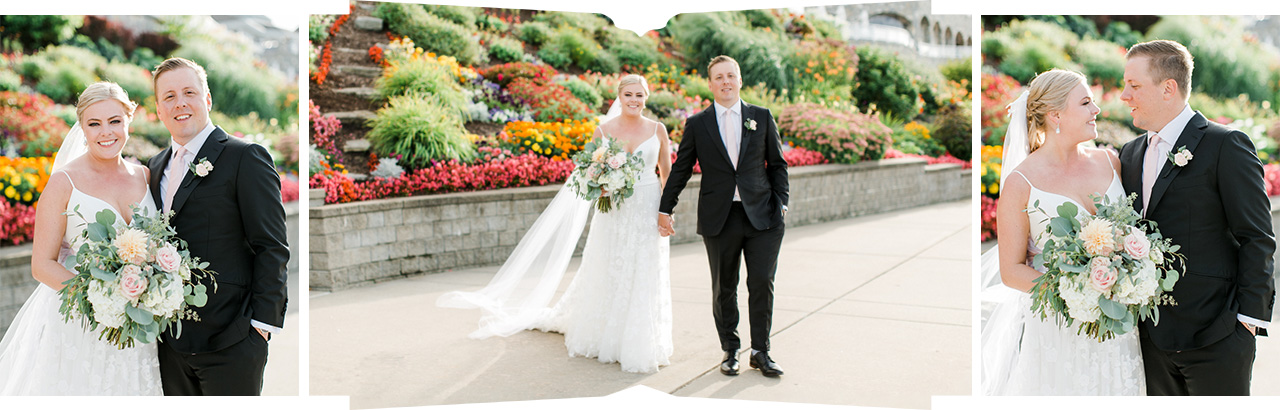Bride and groom portraits during sunset