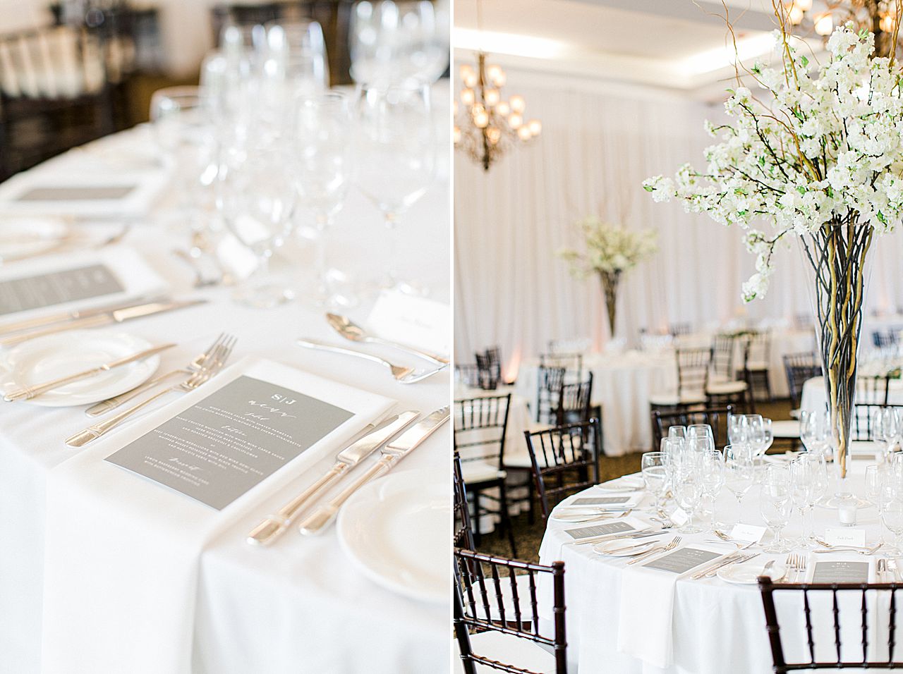 Wedding reception details in Petoskey, Michigan