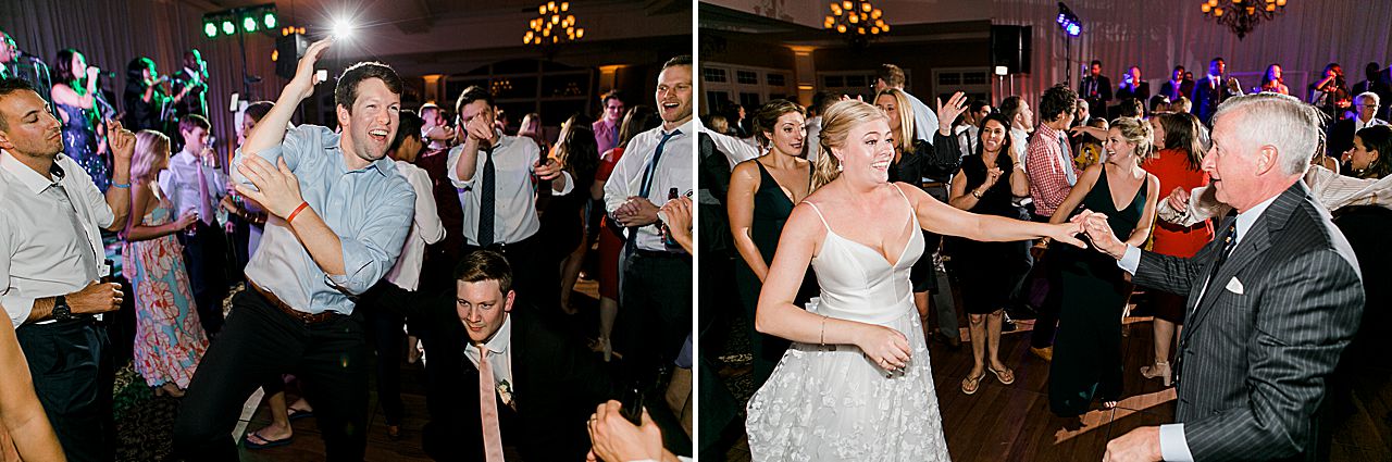Wedding guests dancing at the Bay Harbor Yacht Club