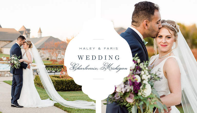 A bride and groom at Castle Farms