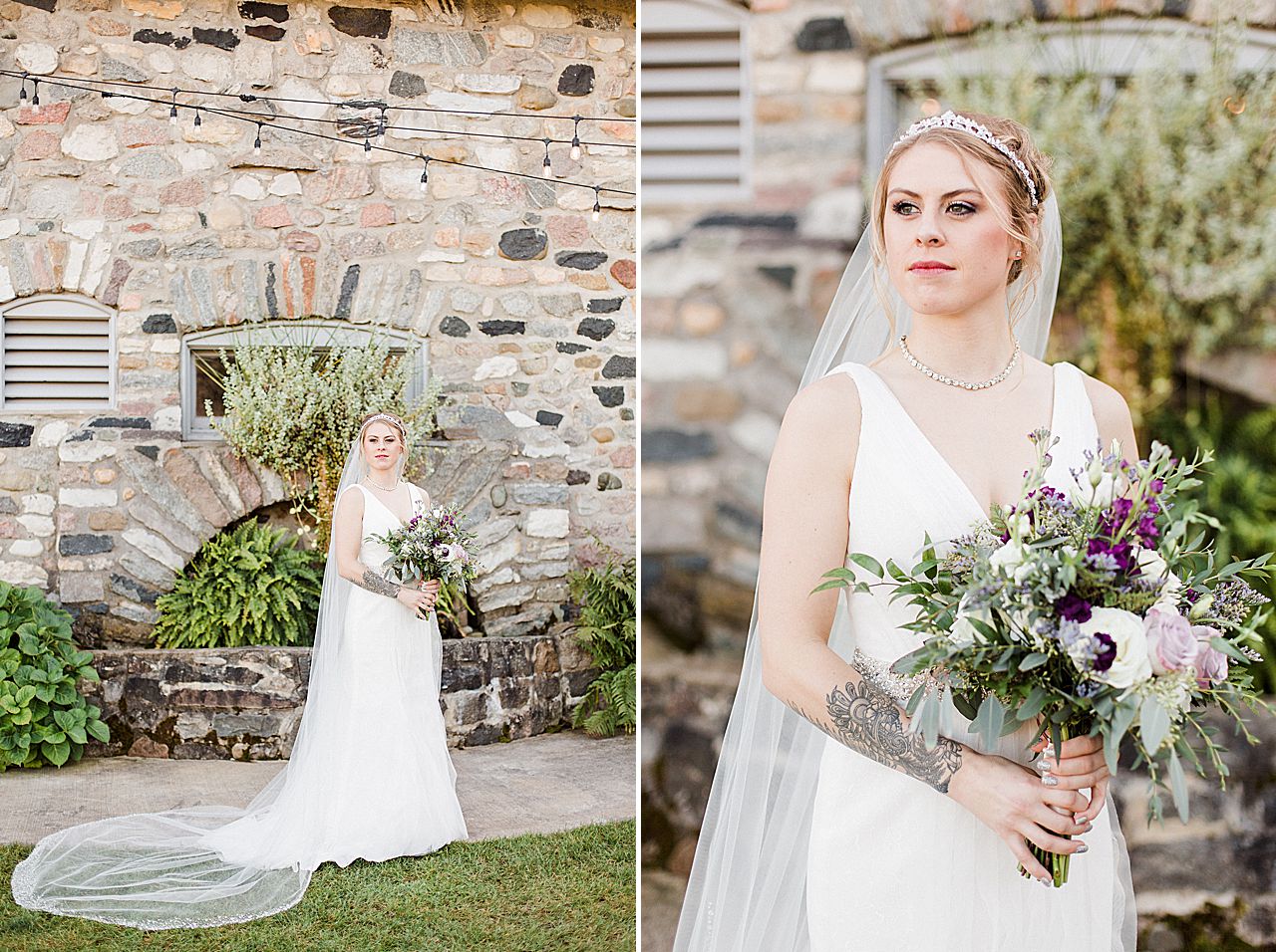 This is a photo os Bridal Portraits outside of the Knight's Castle in Charlevoix, Michigan