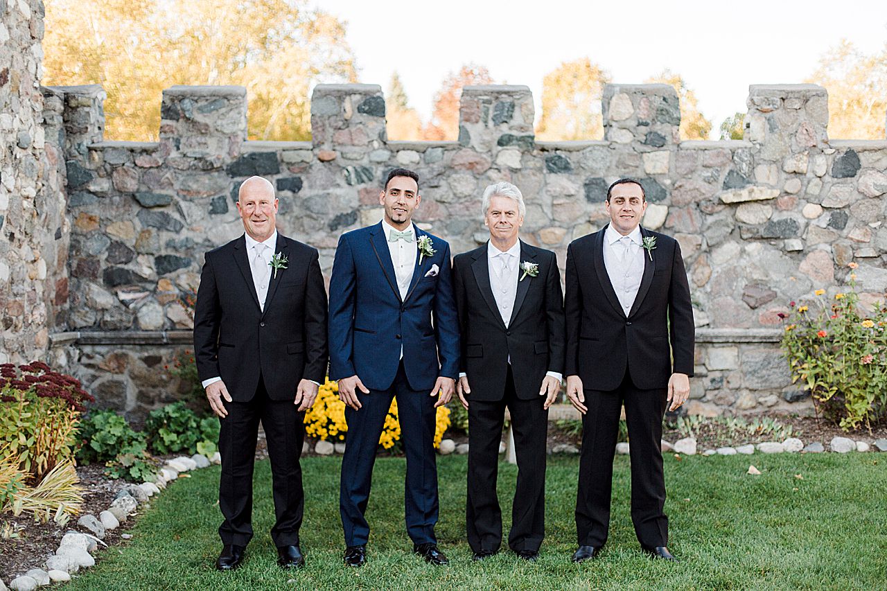 This is a photo of a groom and his groomsmen at Castle Farms