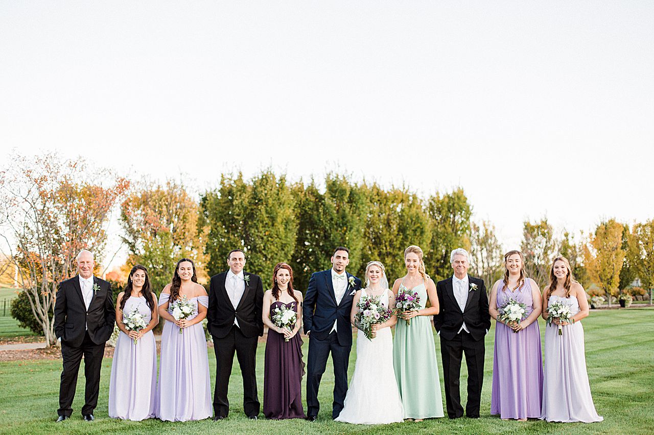 Wedding party portraits in the Kings Grand Courtyard at Castle Farms in Charlevoix, Michigan