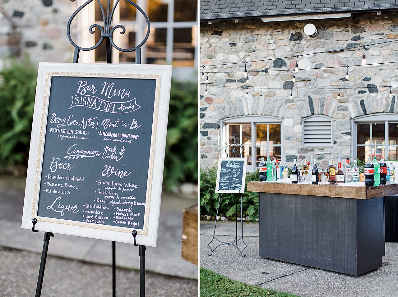 Cocktail bar menu outside of the Knight's Castle