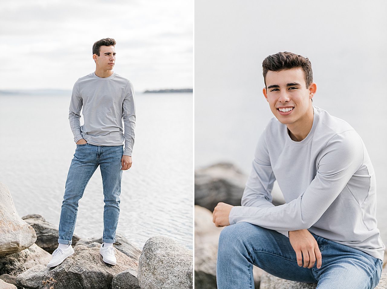 Senior photos near the water in Northern Michigan