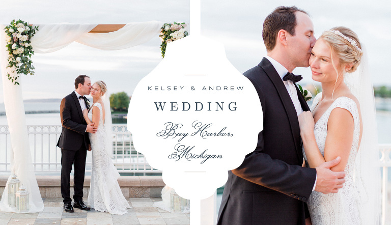 Bride & Groom kissing on the balcony at the Bay Harbor Yacht Club