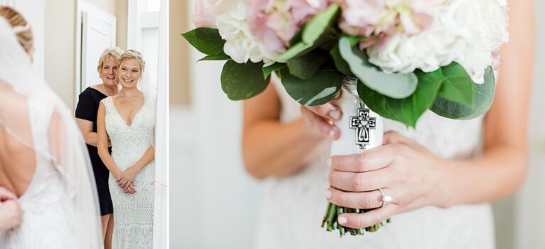 A bridal flower bouquet in Bay Harbor, Michigan