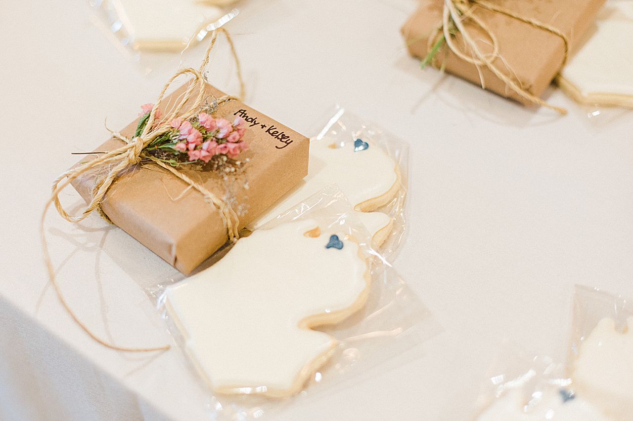 Michigan shaped sugar cookies with a heart over Bay Harbor
