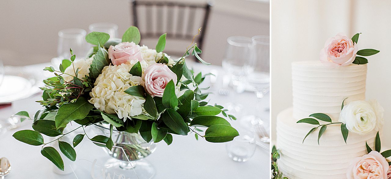 Florals at a wedding reception