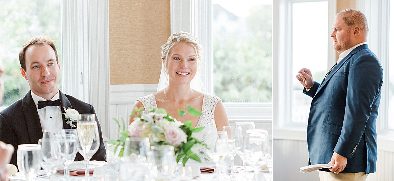 The best man making a toast at a wedding reception