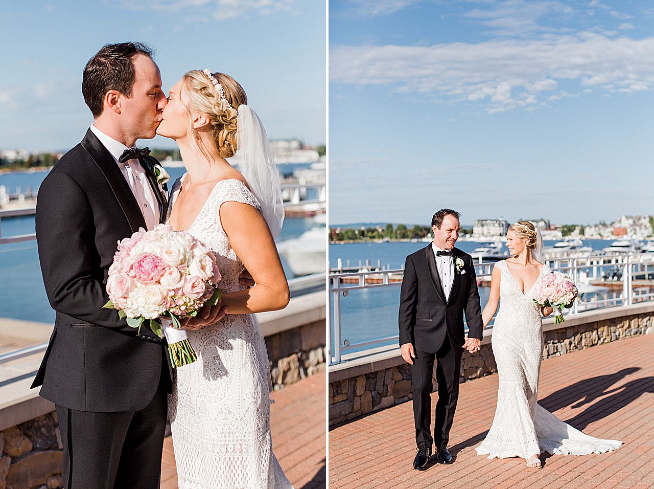 Couple kissing in Michigan by the lake 