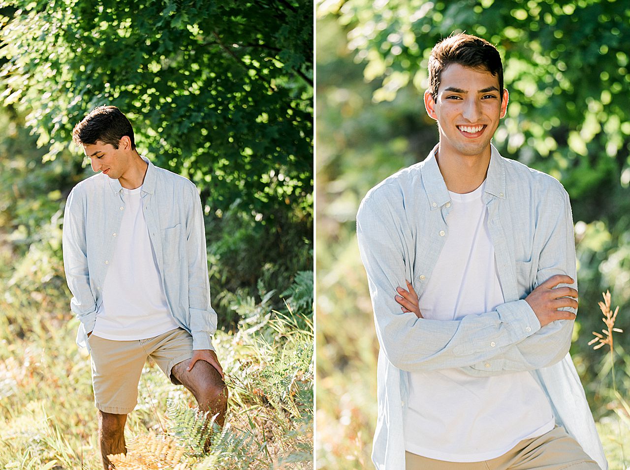 High school senior smiling in northern Michigan