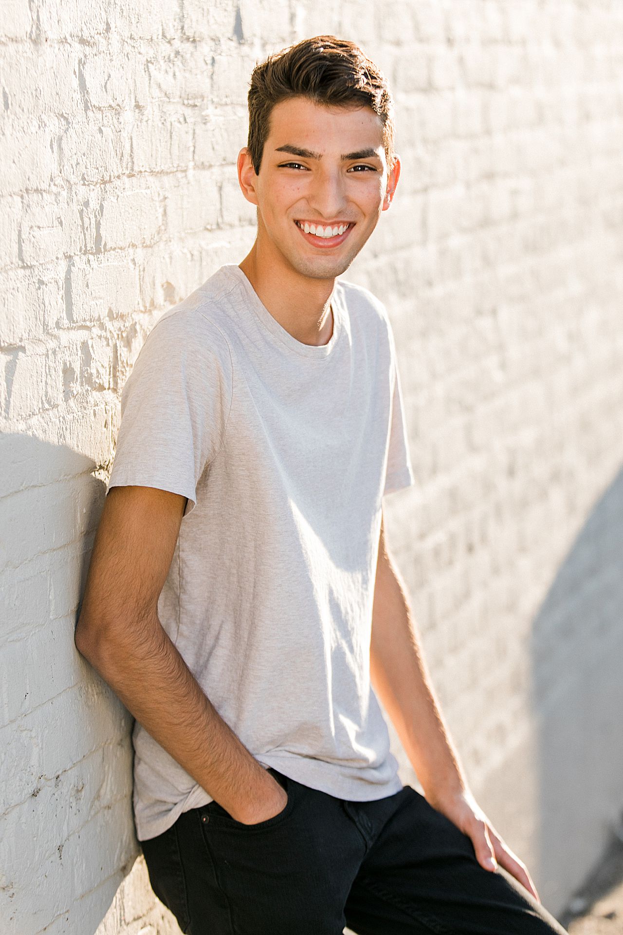 High school senior boy in Traverse City, Michigan