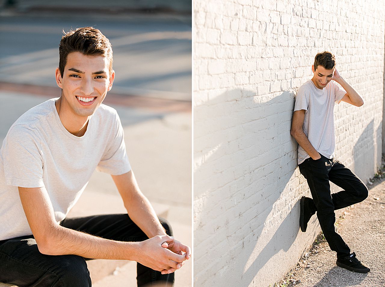 Downtown senior portraits in Northern Michigan
